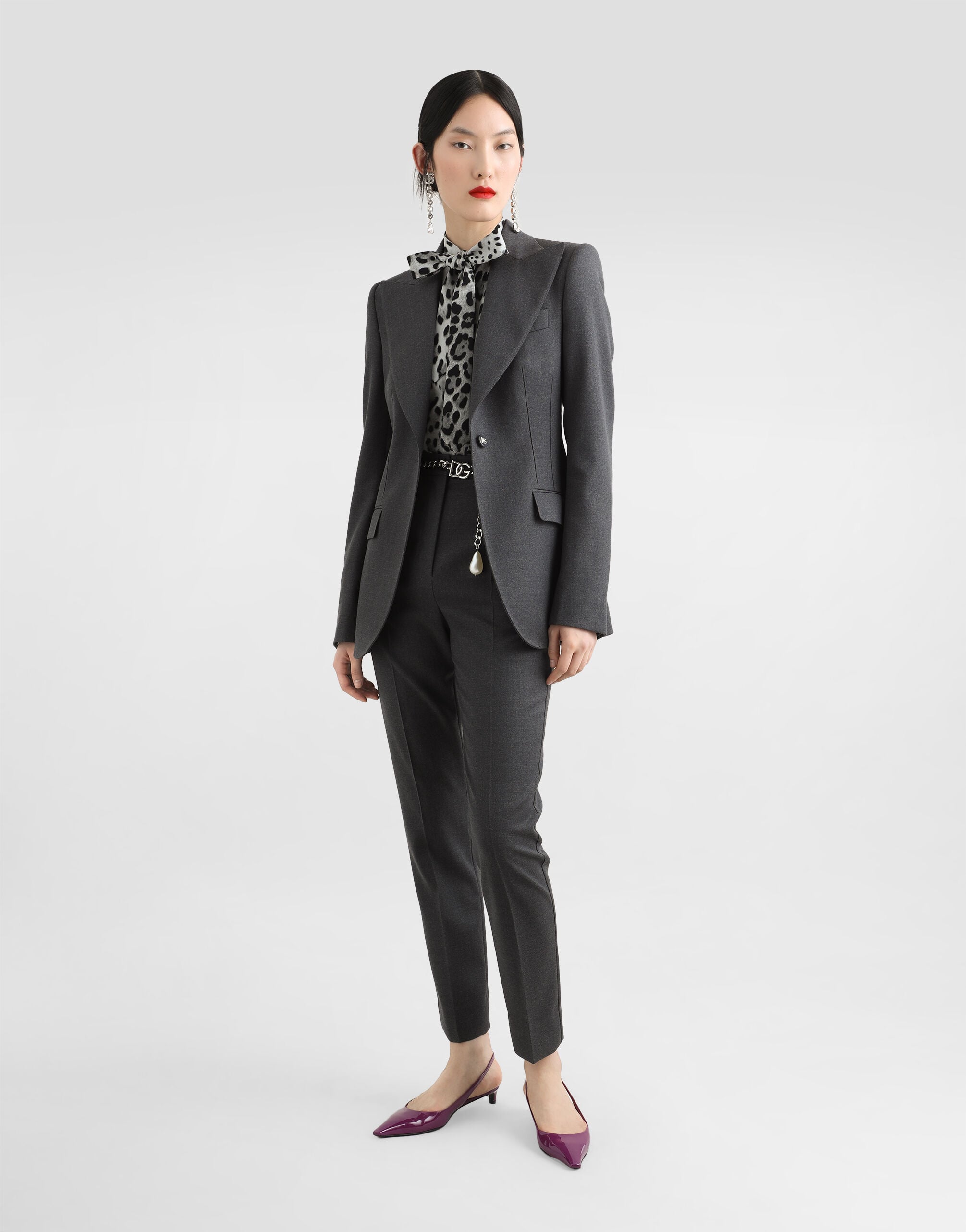 Single-breasted woolen Turlington blazer in Grey for Women