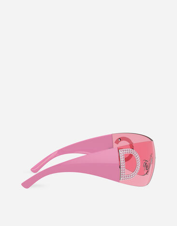 Dolce & Gabbana Солнцезащитные очки Re-Edition Розовый с розовыми стразами VG2298VM584