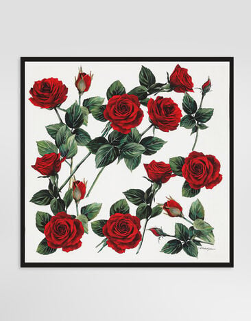Dolce&Gabbana Silk jacquard twill foulard with all-over DG logo rose print (90x90) Dolce&Gabbana Silk jacquard twill foulard with all-over DG logo rose print (90x90) Print FN090RGDCQL