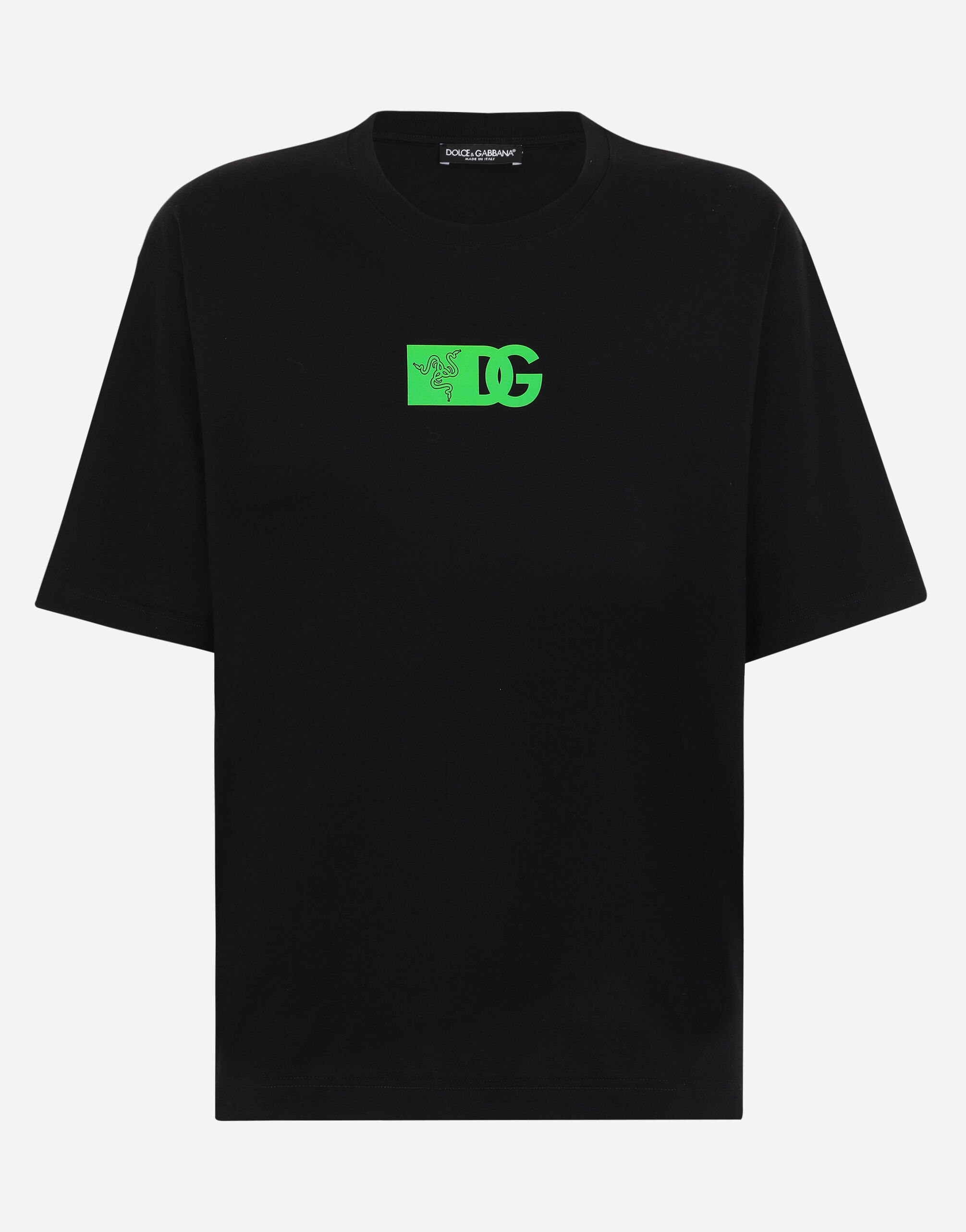 Dolce & Gabbana T-shirt en coton à imprimé RAZER Noir G8PT1TG7F2I