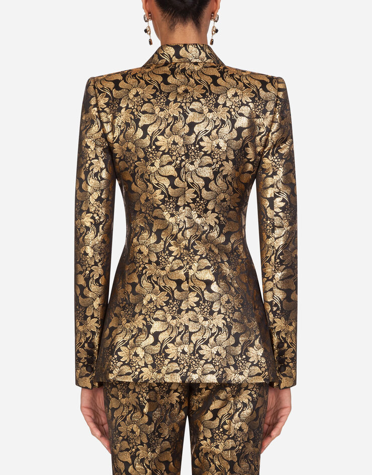 Dolce & Gabbana DOUBLE-BREASTED LAMÉ JACQUARD JACKET ORO F29DITHJMG8