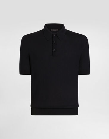 Dolce & Gabbana Poloshirt aus kaschmir Dolce & Gabbana Poloshirt aus kaschmir Blau GXZ02TJBW1W