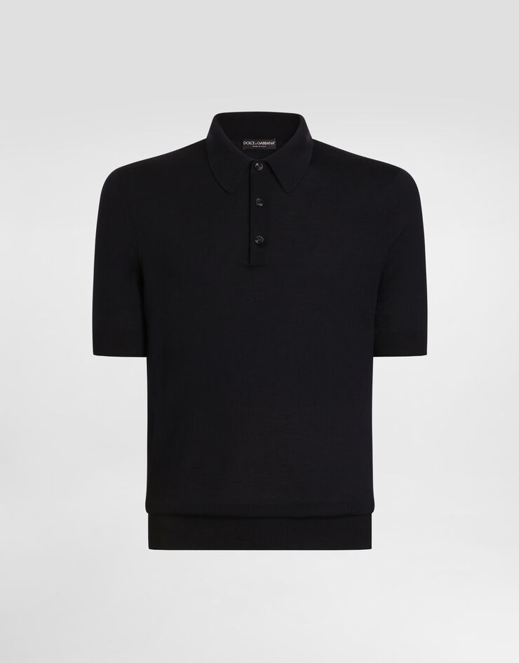 Dolce & Gabbana Poloshirt aus kaschmir Dolce & Gabbana Poloshirt aus kaschmir Blau GXZ02TJBW1W