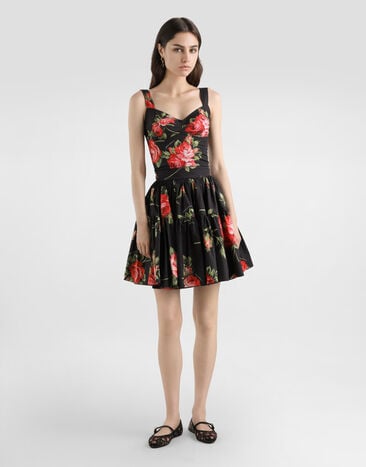 Dolce & Gabbana Bustiertop mit Rosenbouquet-Print Mehrfarbig F7BB1THS5UT
