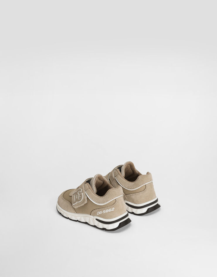 Dolce & Gabbana Sneaker DG running in tessuto mesh e crosta Beige DN0199AA954