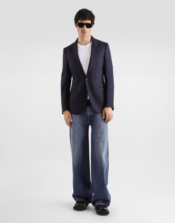 Dolce & Gabbana Giacca taormina monopetto in lana Blu G2NW0TFU25E