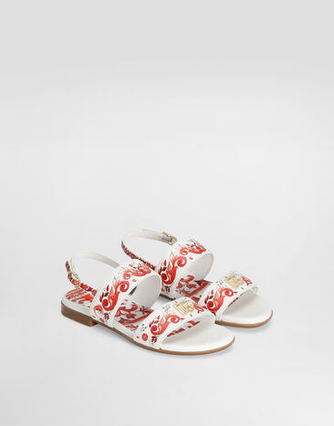 Dolce & Gabbana Majolica-print calfskin sandals Multicolor D10819AX450