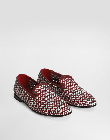 Dolce & Gabbana Woven leather slippers White A50687A9M51