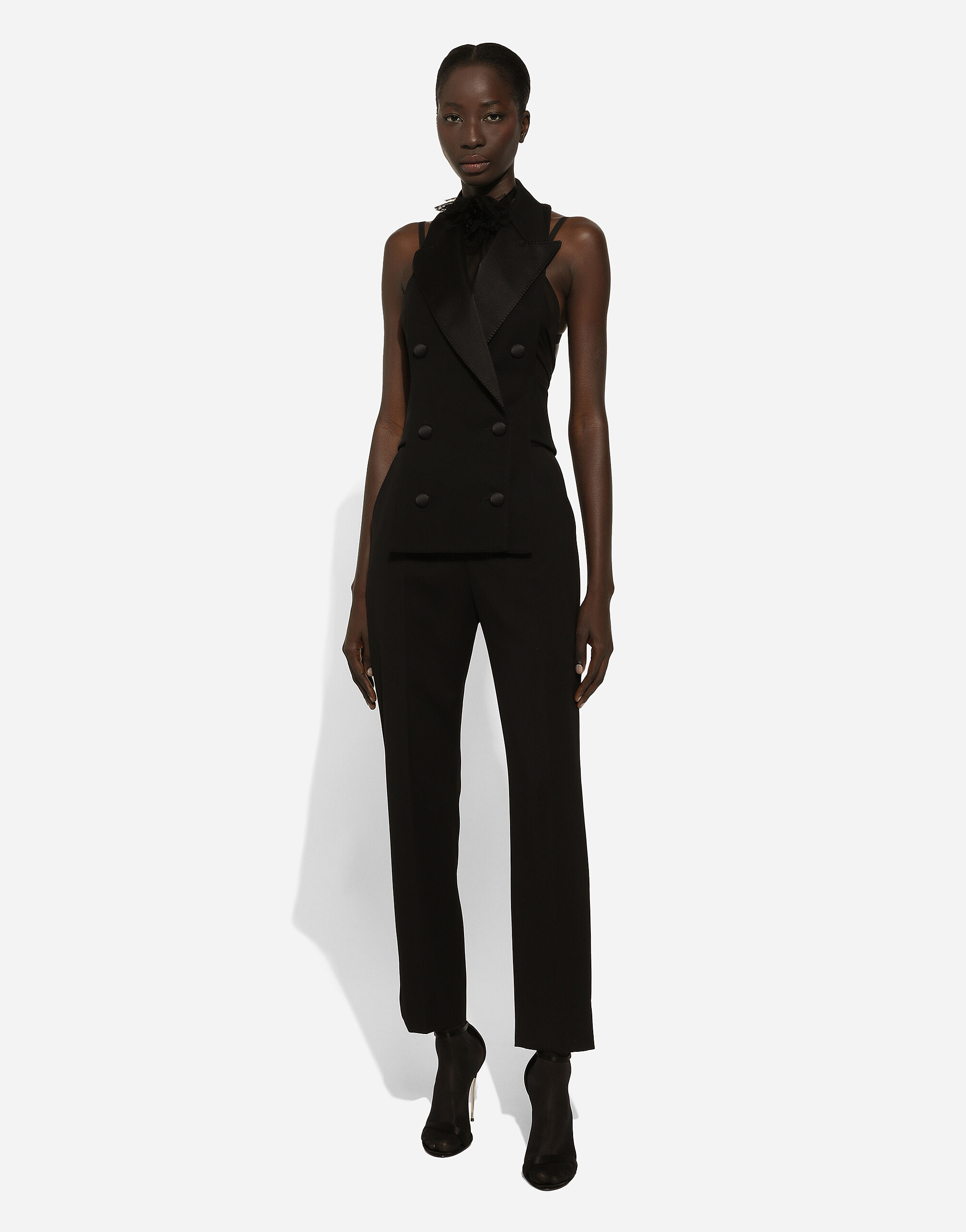 HIGH WAIST WOOL CIGARETTE TROUSERS