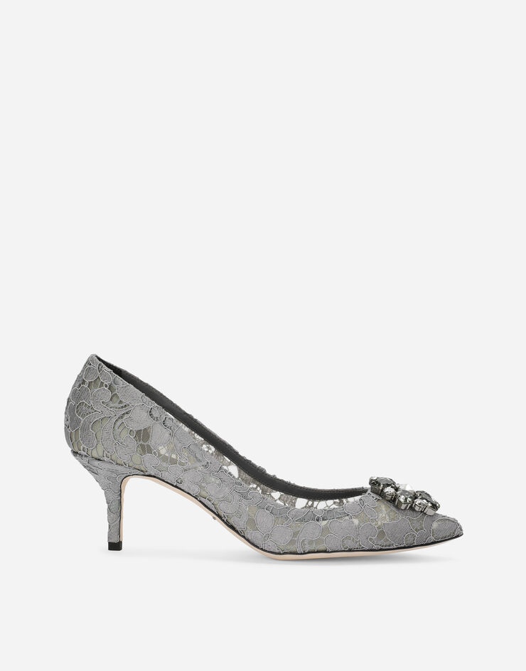 Pump in Taormina lace with crystals in GREY for | Dolce&Gabbana® US