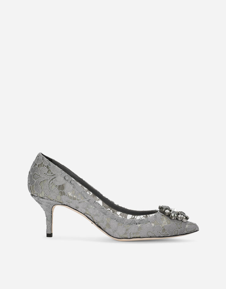 Dolce & Gabbana Pump in Taormina lace with crystals Grey CD0066AL198