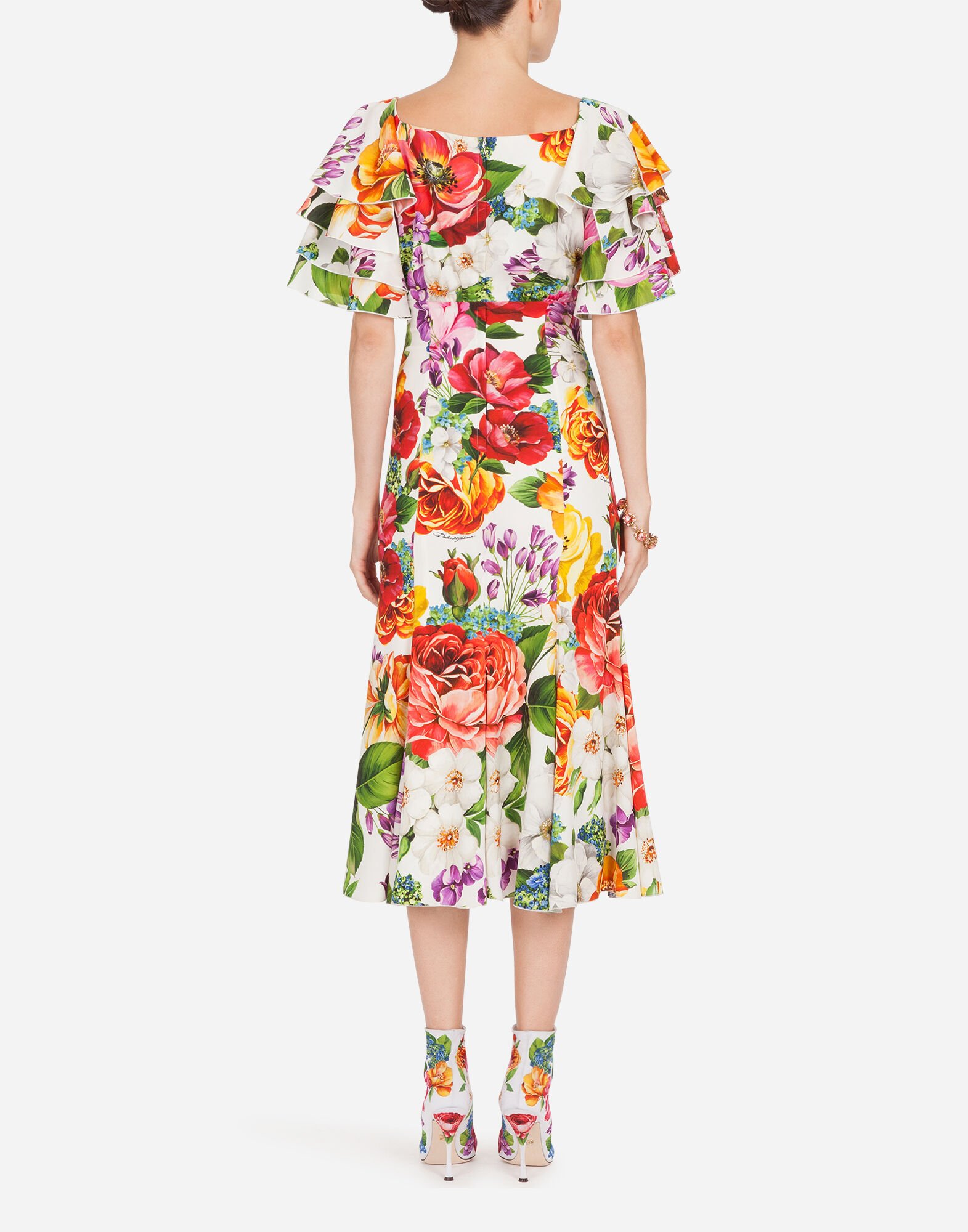 【Dolce&Gabbana】フローラルシルクブレンド charmeuseミディス Dolce & Gabbana Floral Print Silk Blend Charmeuse Dress