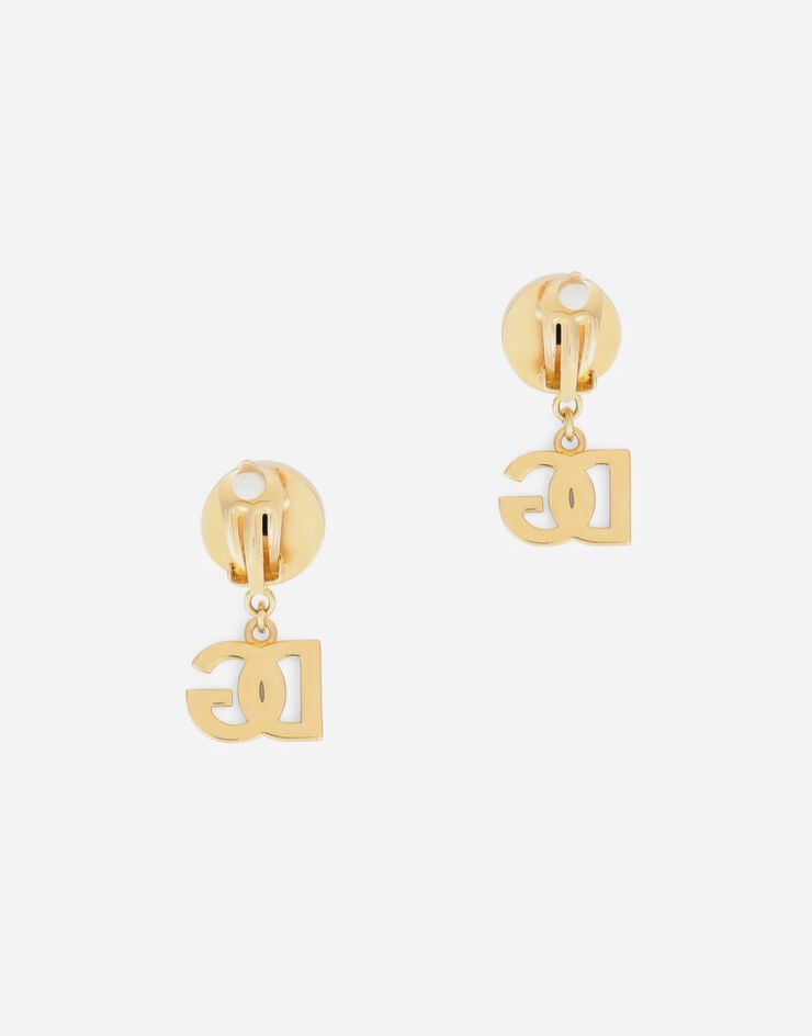 Dolce & Gabbana Pendientes de clip con logotipo DG Dorado WEO1M2W1111