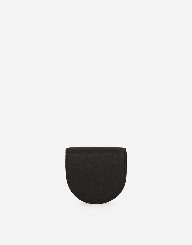 Dolce & Gabbana محفظة نقود معدنية من جلد عجل بطبعة جلد غزال أسود BP3332A5326