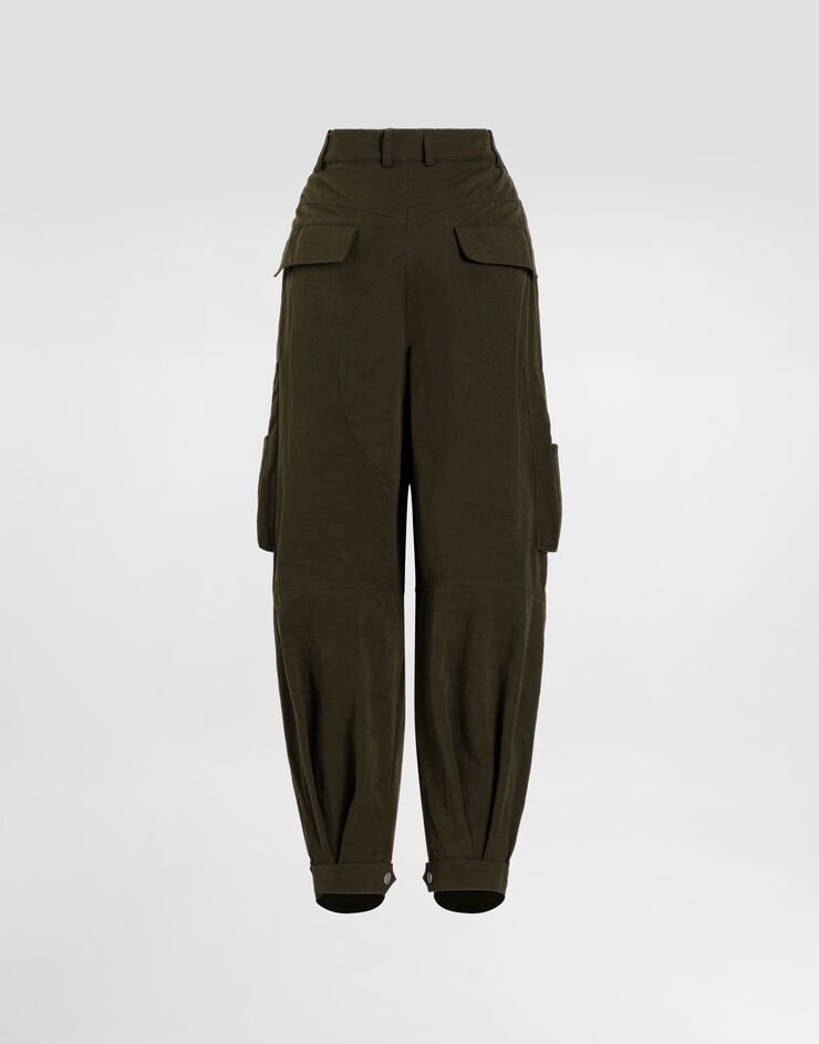 Dolce & Gabbana Waxed faille cargo pants Brown FTDF3THUMS8