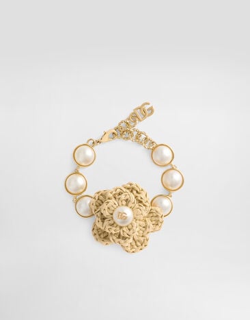 Dolce & Gabbana Pulsera con flor de rafia Dorado WBR6R1W1111