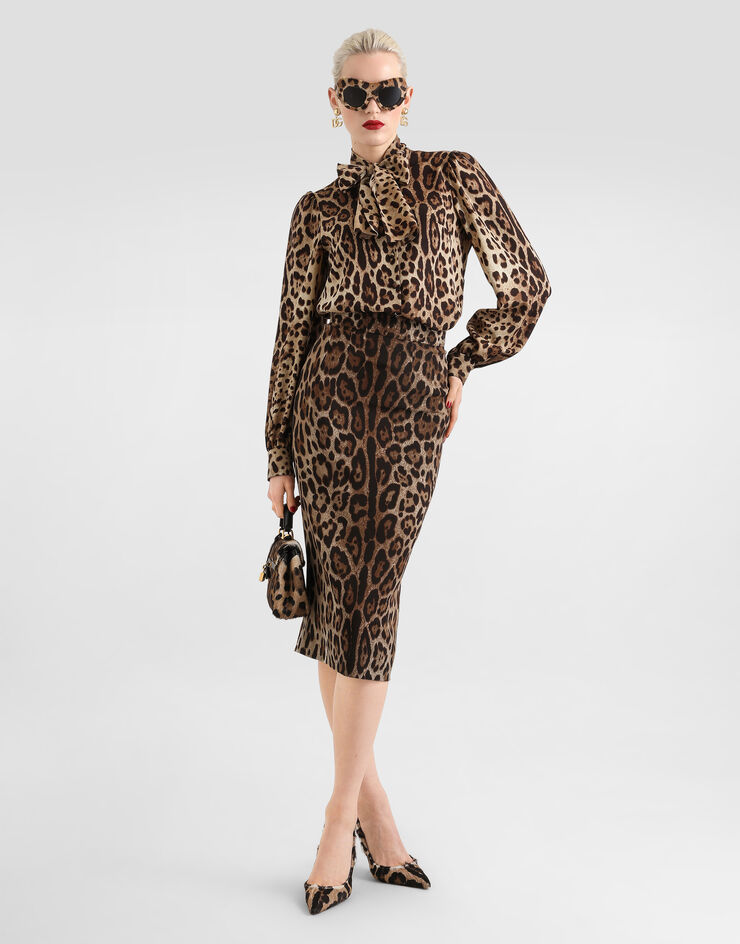 Dolce & Gabbana Leo-print silk charmeuse shirt Dolce & Gabbana Leo-print silk charmeuse shirt Print F5P98TFSADD
