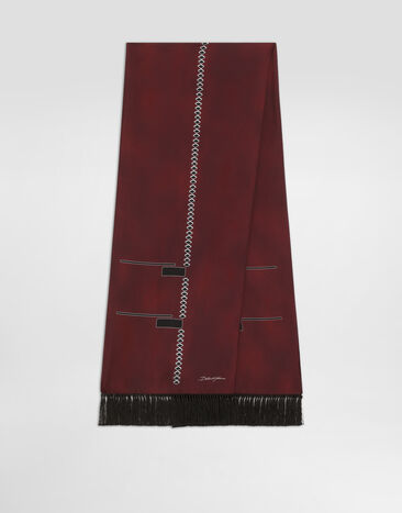 Dolce & Gabbana Vintage-print twill scarf Brown GQ386EG0WWZ