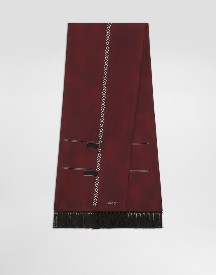 Dolce & Gabbana Vintage-print twill scarf Brown GQ386EG0WWZ