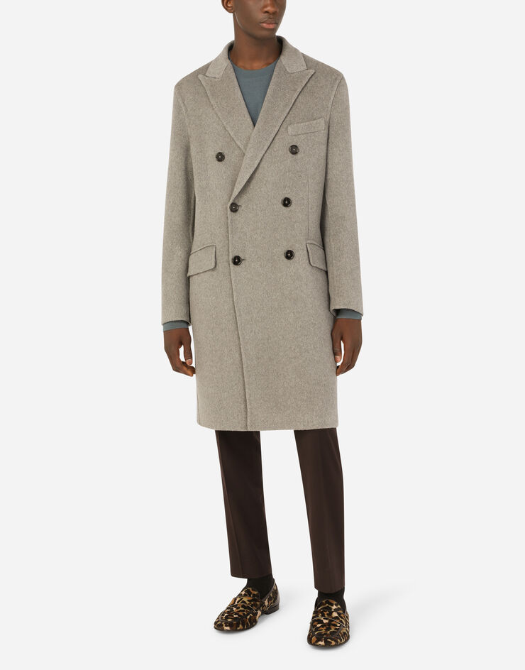 Dolce & Gabbana Double-breasted double cashmere coat Grey G007XTFU2MA