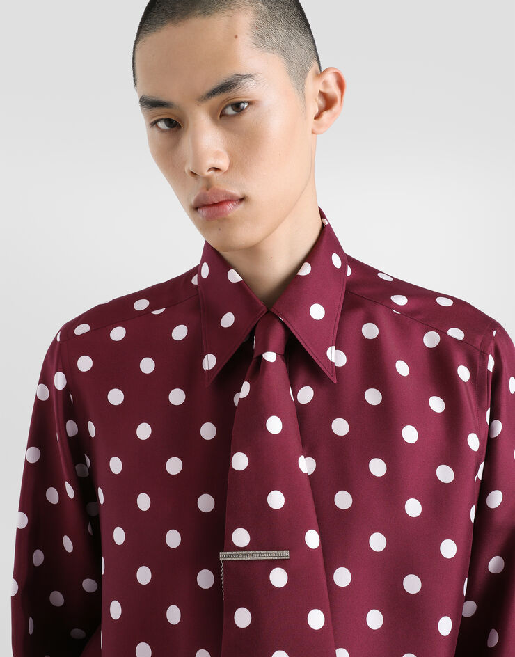 Dolce & Gabbana Polka dot-print silk twill Gold shirt Dolce & Gabbana Polka dot-print silk twill Gold shirt Multicolor G5NP9TIS1YO