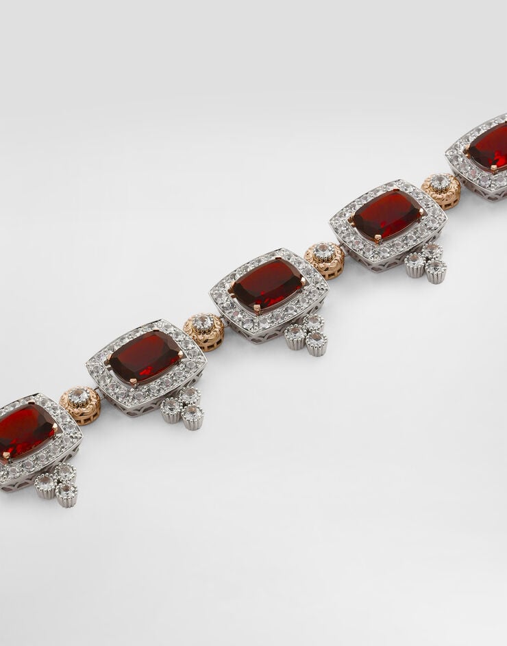 Dolce & Gabbana Eleganza Necklace 18-carat white and rose gold, garnets, and sapphires Dolce & Gabbana Eleganza Necklace 18-carat white and rose gold, garnets, and sapphires White WNSA5GWGAR1