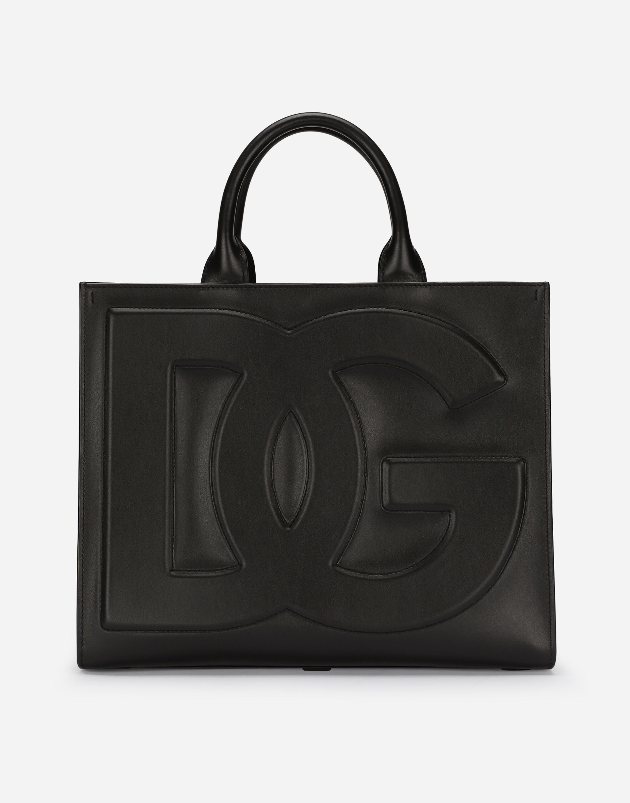 Medium calfskin DG Daily shopper in Black for Women Dolce Gabbana