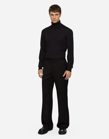 Dolce & Gabbana Extra-fine cashmere turtleneck sweater Blue GXB00TJBW1V