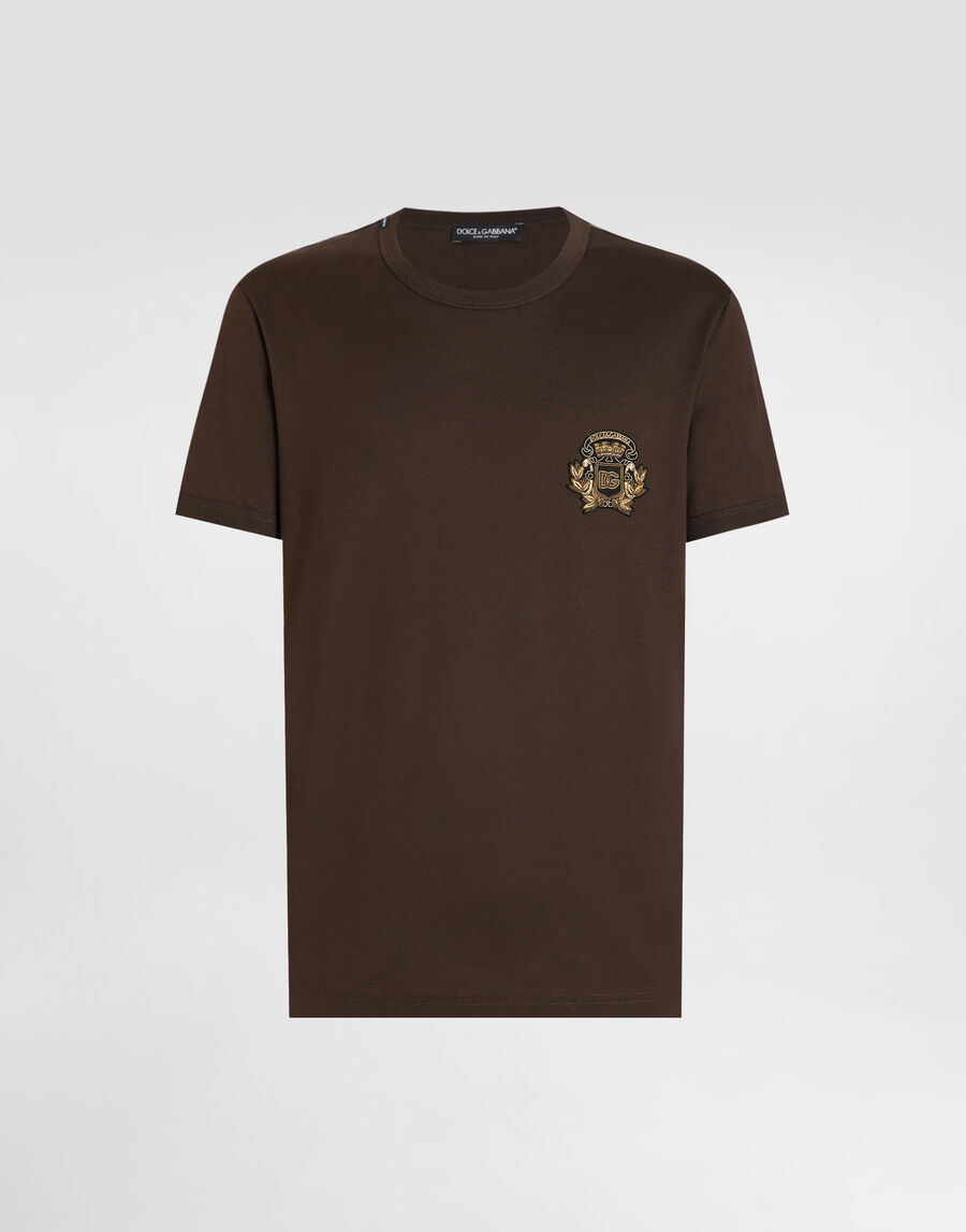Cotton t-shirt with heraldic patch