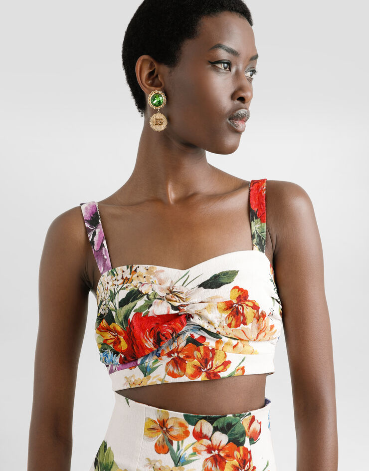Dolce & Gabbana Flower bouquet-print top Print F7BA2TFSRQU