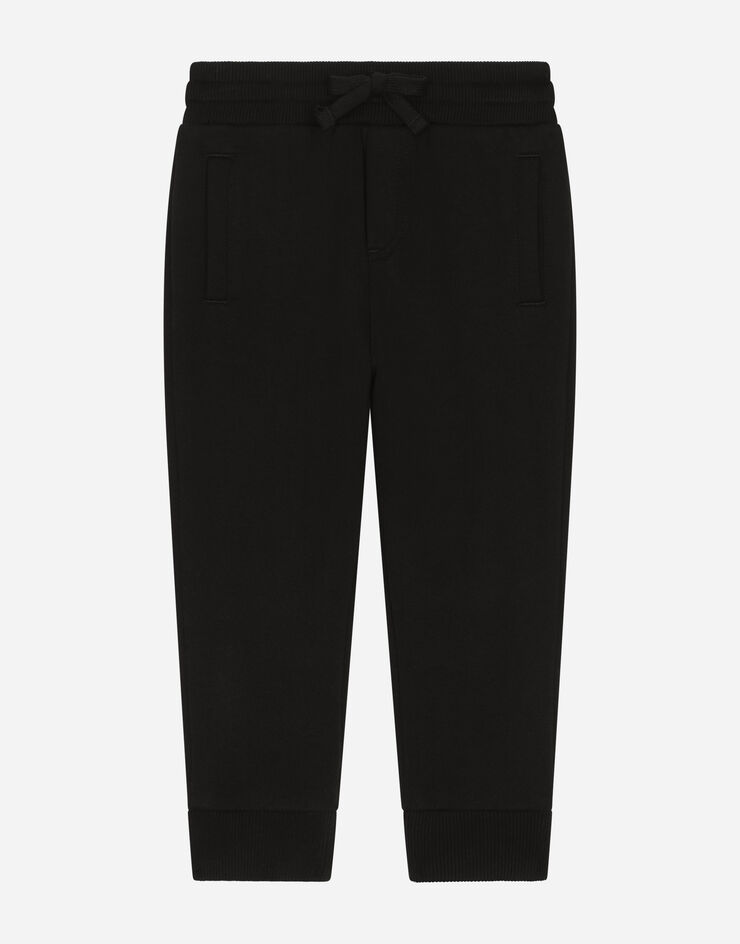DolceGabbanaSpa Jersey jogging pants with logo tag Black L4JPT0G7I2P