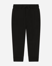Dolce & Gabbana Jersey jogging pants with logo tag Negro L42Q37LDC28