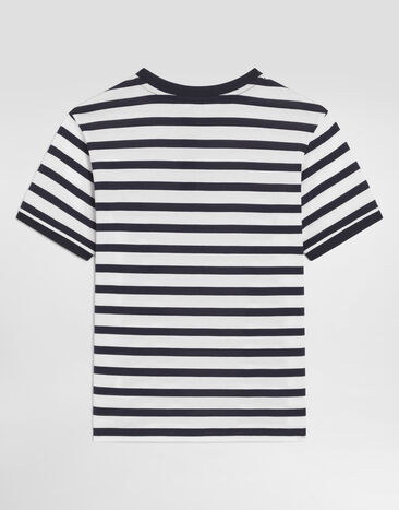Dolce & Gabbana Haut serafino en jersey à rayures Multicolor L4JTKRFBGAW