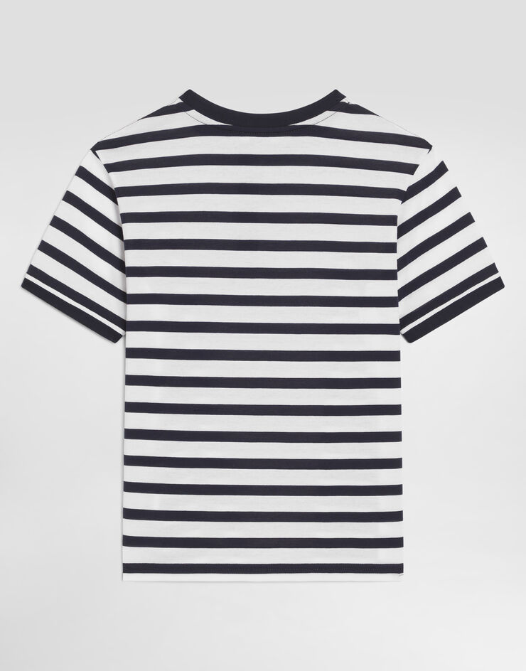 Dolce & Gabbana Haut serafino en jersey à rayures Multicolor L4JTKRFBGAW