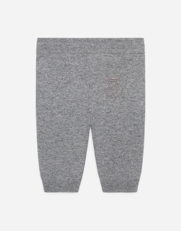 Dolce & Gabbana Cashmere jogging pants with heritage embroidery GRIS L1KP00JAW00
