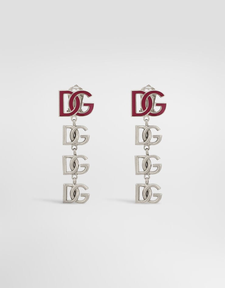 Dolce&Gabbana Long earrings with two-tone DG multi-logo Dolce&Gabbana Long earrings with two-tone DG multi-logo Silver WEP6L9W1111