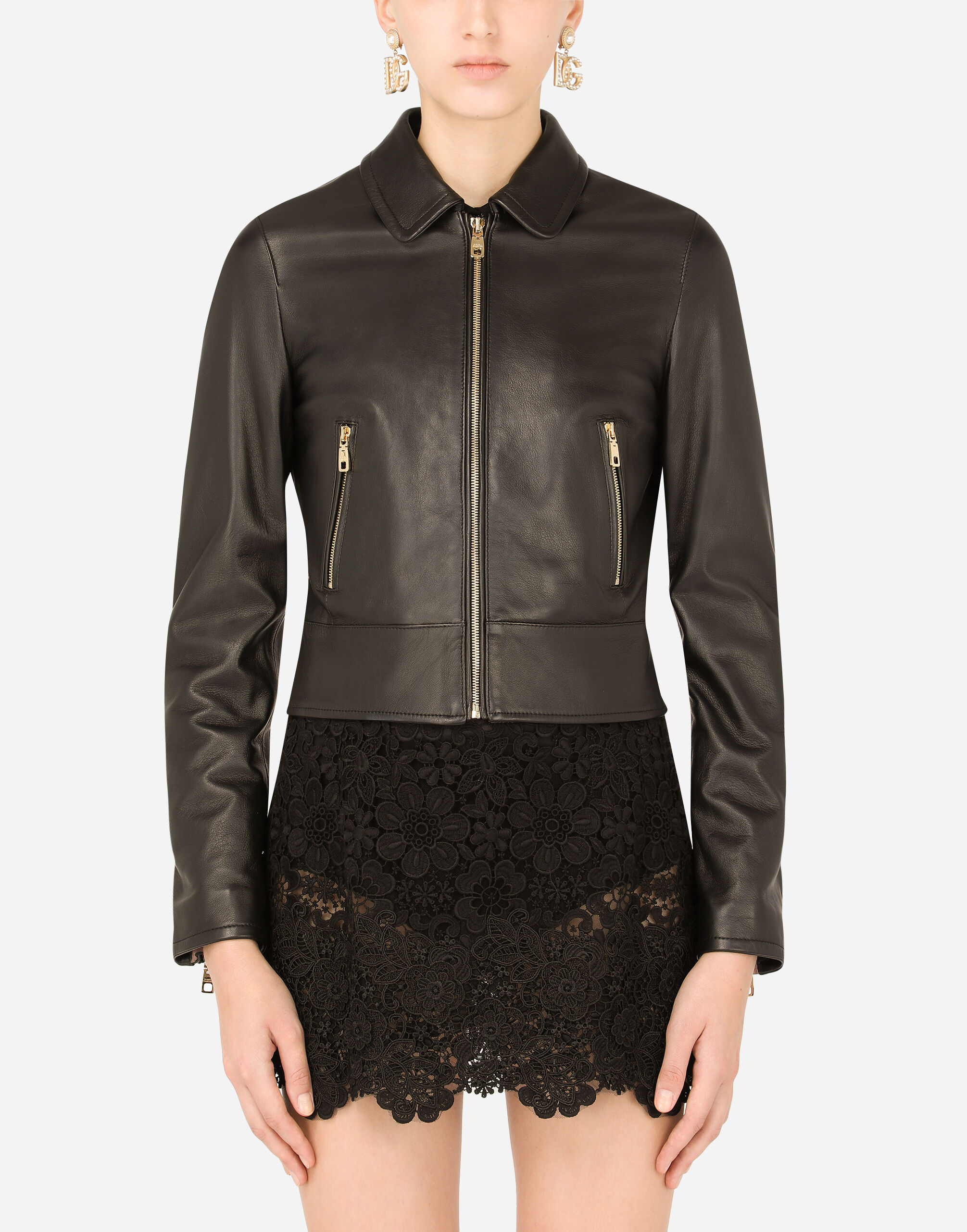 Dolce gabbana leather jacket top