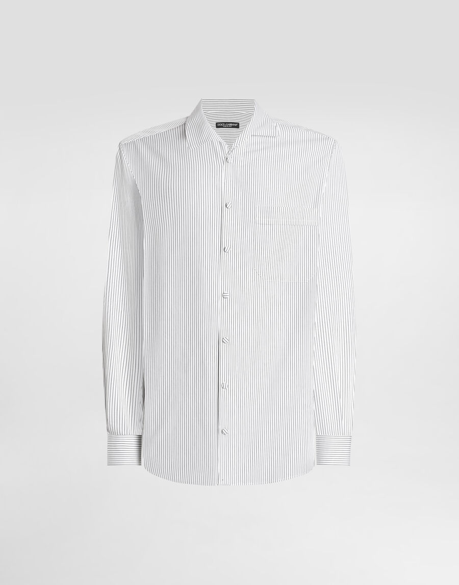 Striped poplin martini shirt