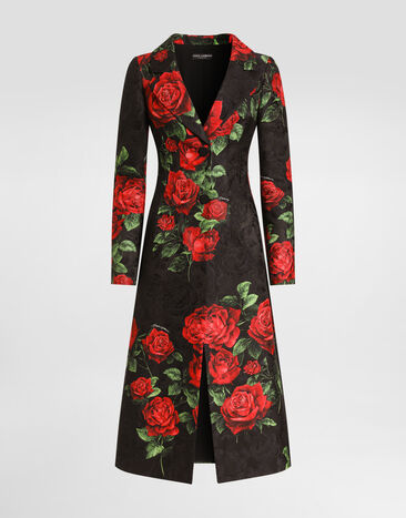 Dolce & Gabbana Rose-print brocade coat Dolce & Gabbana Rose-print brocade coat Multicolor F0Y60TFSTB4