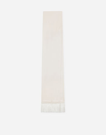 Dolce & Gabbana Silk scarf with fringing White BE1336AZ831