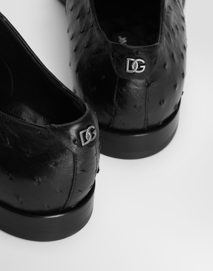 Dolce & Gabbana حذاء ديربي من جلد نعام Dolce & Gabbana حذاء ديربي من جلد نعام أسود A10939A8M90