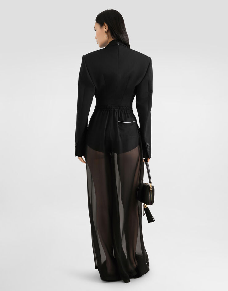 Dolce & Gabbana Double-breasted jacket in wool gabardine Black F29PTTFU21E