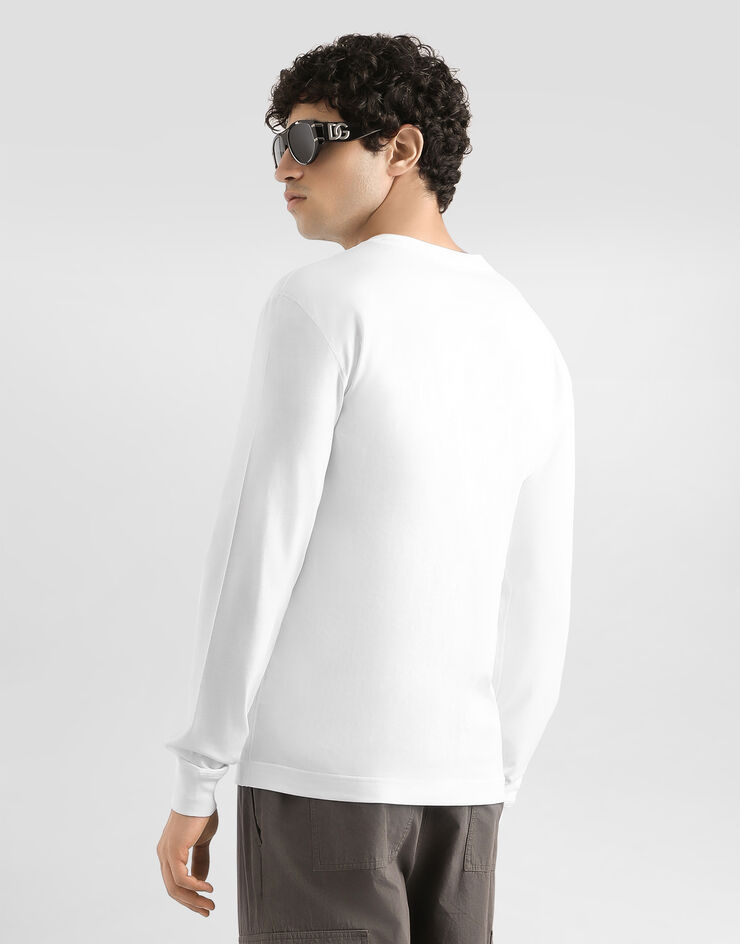 Dolce & Gabbana Long sleeve cotton t-shirt White G8SX5TFU7EQ