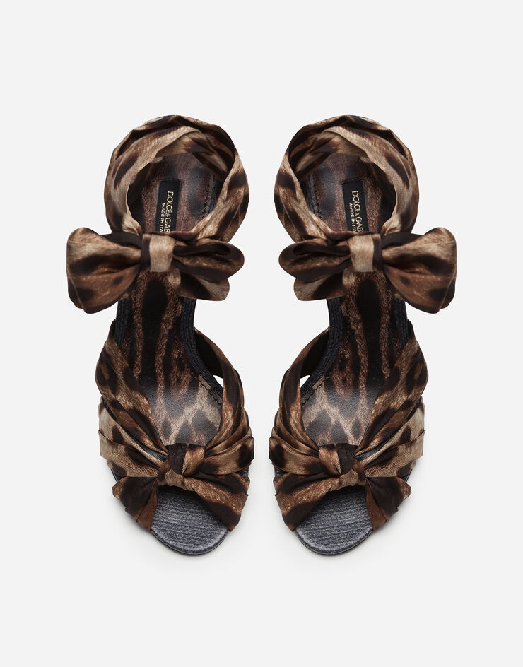 Dolce & Gabbana Twill sandals with leopard print and heel in wicker Dolce & Gabbana Twill sandals with leopard print and heel in wicker ANIMAL PRINT CR1015AX980