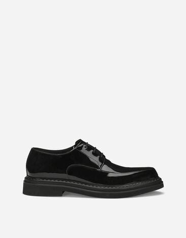 Dolce & Gabbana حذاء ديربي من جلد لامع أسود A20170A1203