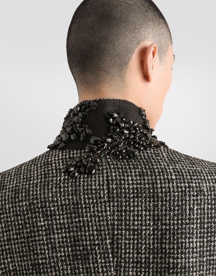 Dolce & Gabbana Sinatra single-breasted jacket in wool mouliné houndstooth Dolce & Gabbana Sinatra single-breasted jacket in wool mouliné houndstooth Multicolor G2VU1ZFMZAY