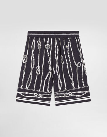 Dolce & Gabbana Marina-print viscose bermuda shorts Multicolor L44Q21FP8GD