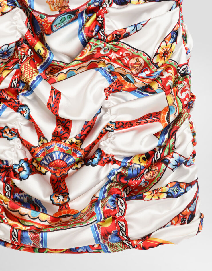 Dolce & Gabbana Carretto-print satin dress Multicolor F6TPXTFSICI