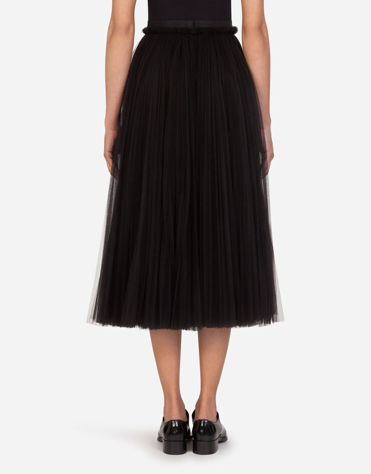 Dolce & Gabbana Tulle longuette skirt NEGRO F4BSRTFLRAL