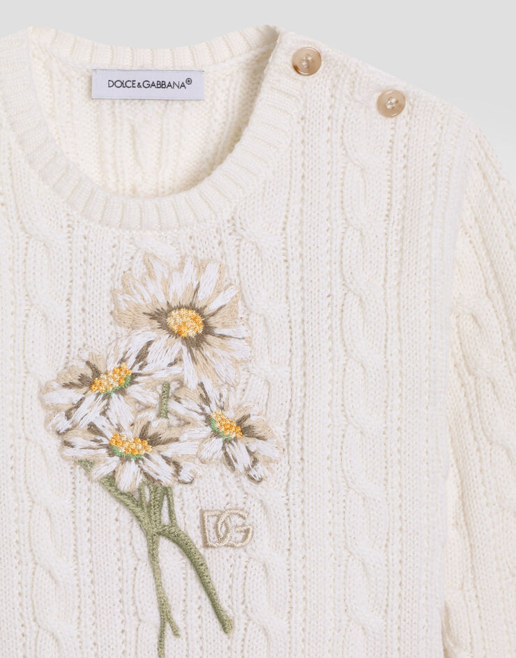 Dolce & Gabbana فستان بحياكة مجدولة أبيض L2KD46JDVDJ